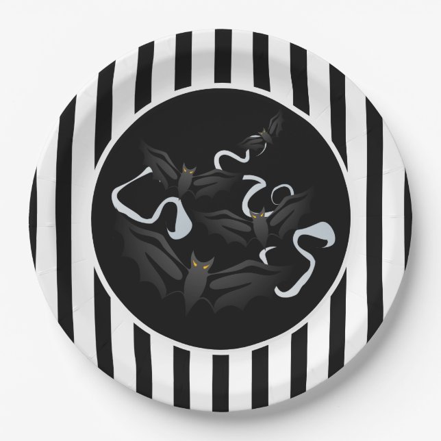 Assiettes En Carton Plaques de papier d'Halloween (Devant)
