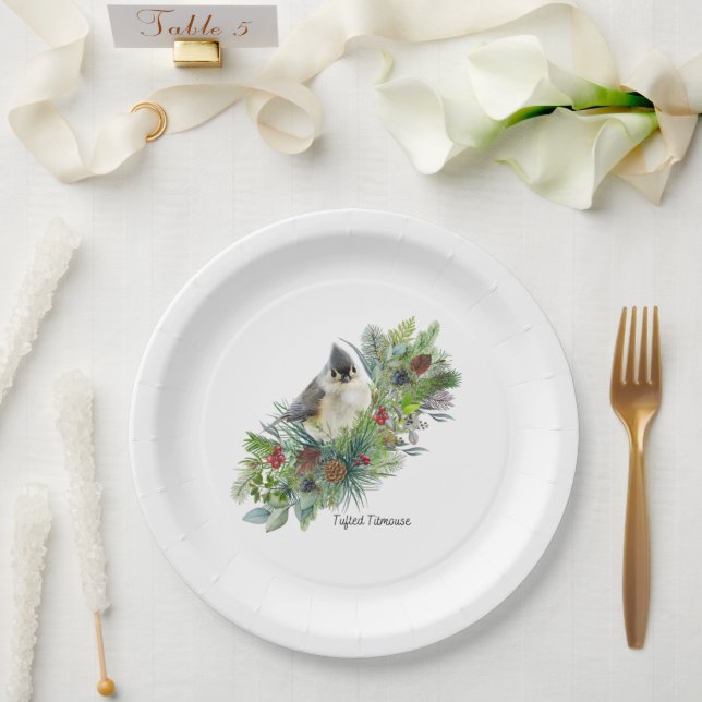Assiettes En Carton Plaques de papier d'oiseaux (Mariage)