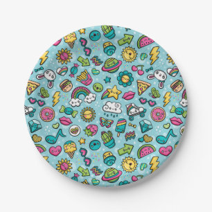 Assiettes En Carton Plaques de papier Doodles totalement mignonnes