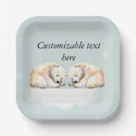Assiettes En Carton Plaques de papier d'ours polaire