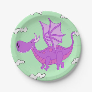Assiettes En Carton Plaques de papier dragon rose mignonne