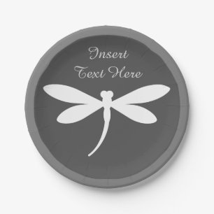 Assiettes En Carton Plaques de papier dragonfly personnalisées - Monog