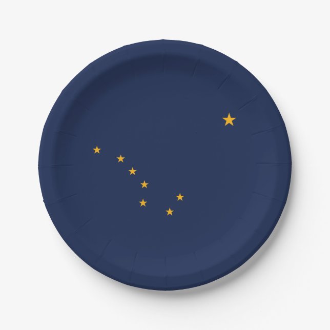 Assiettes En Carton Plaques de papier drapeau de l'État de l'Alaska (Devant)