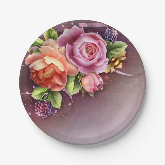 Assiettes En Carton Plaques de papier élégantes 7 pouces (Devant)