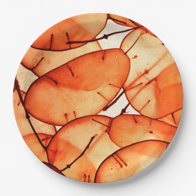 Assiettes En Carton Plaques de papier feuille orange (Devant)