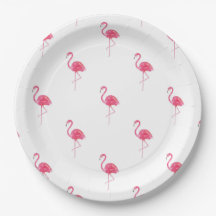 Plaques de papier Flamant rose 9 pouces