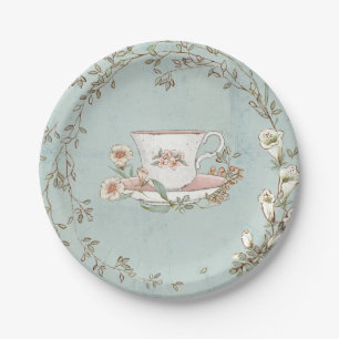 Assiettes En Carton Plaques de papier fleur sauvage Tea Party