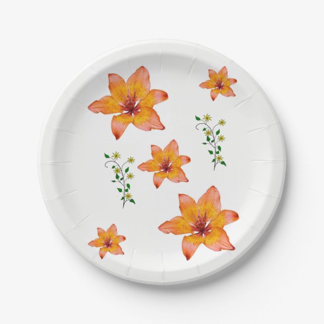 Assiettes En Carton Plaques de papier Floral (Devant)