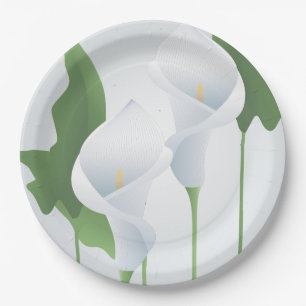 Assiettes En Carton Plaques de papier Floral Calla Lily
