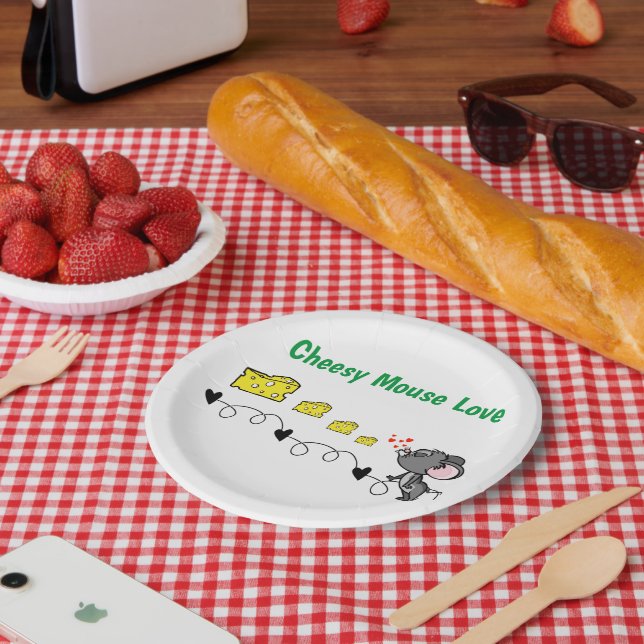 Assiettes En Carton Plaques de papier, fromage Souris Aimer Plaques de (Pique-nique)
