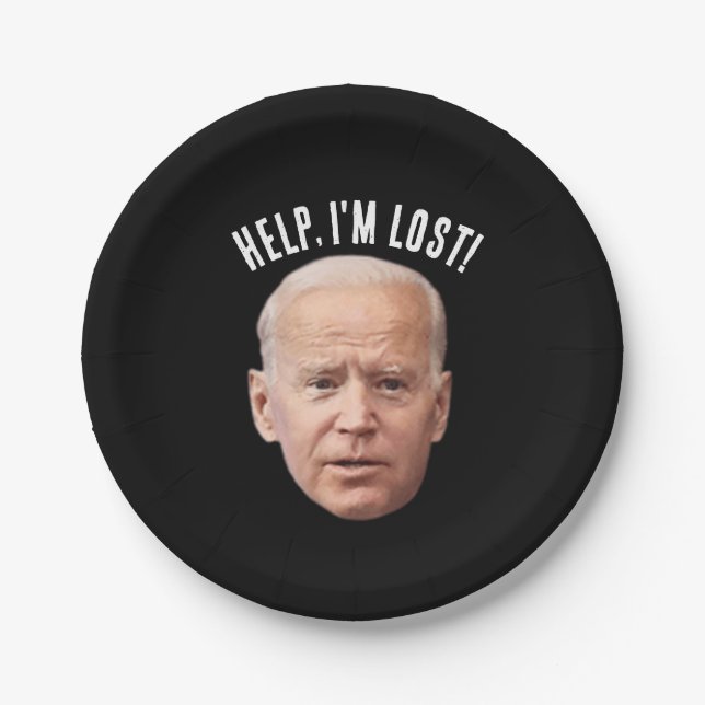 ASSIETTES EN CARTON PLAQUES DE PAPIER FUNNY JOE BIDEN (Devant)