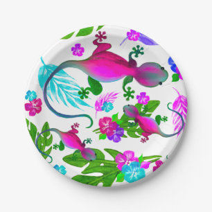 Assiettes En Carton Plaques de papier Geckos tropicales