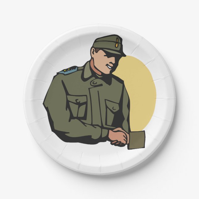 Assiettes En Carton Plaques de papier général de l'Armée (Devant)