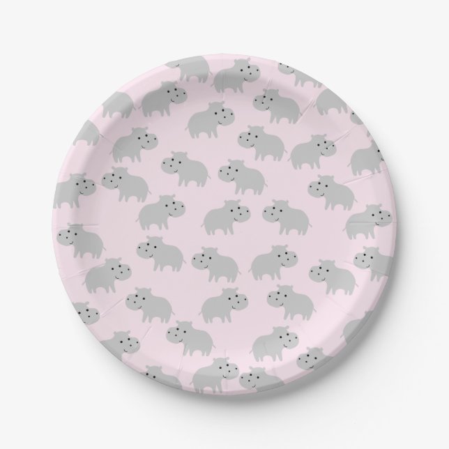 Assiettes En Carton Plaques de papier Hippo (Devant)