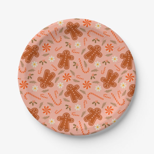 Assiettes En Carton Plaques de papier homme en pain d'épices (Devant)
