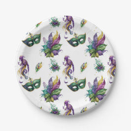 Assiettes En Carton Plaques de papier inspirées de Mardi Gras