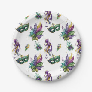 Assiettes En Carton Plaques de papier inspirées de Mardi Gras