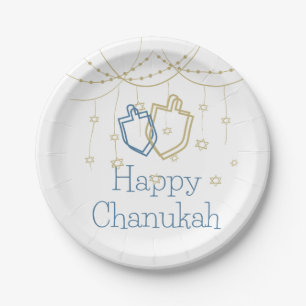 Assiettes En Carton Plaques de papier joyeuses de Chanukah