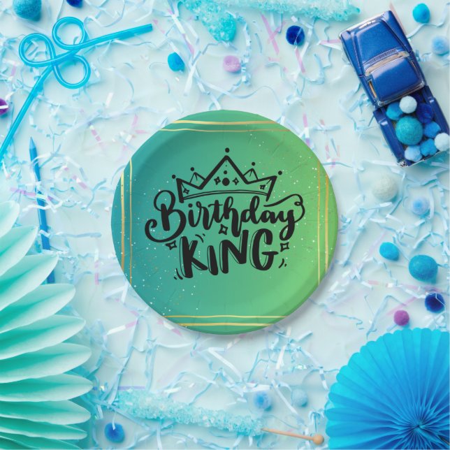 Assiettes En Carton Plaques de papier King Anniversaire (Fête)