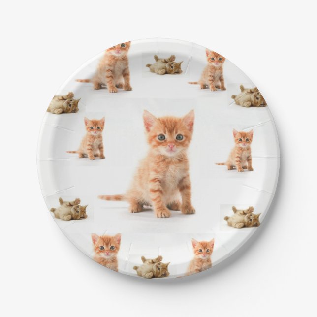 Assiettes En Carton Plaques de papier Kitten (Devant)