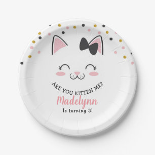Assiettes En Carton Plaques de papier Kitty Cat