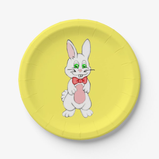 Assiettes En Carton Plaques de papier lapin de Pâques (Devant)