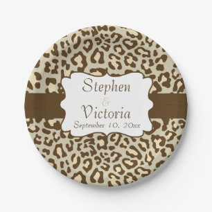 Assiettes En Carton Plaques de papier Leopard Brown Tan Peach personna
