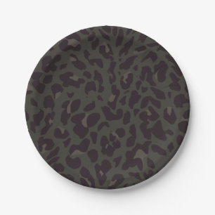Assiettes En Carton Plaques de papier léopard noir