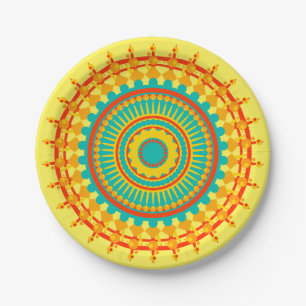 Assiettes En Carton Plaques de papier Mandala de Bohême