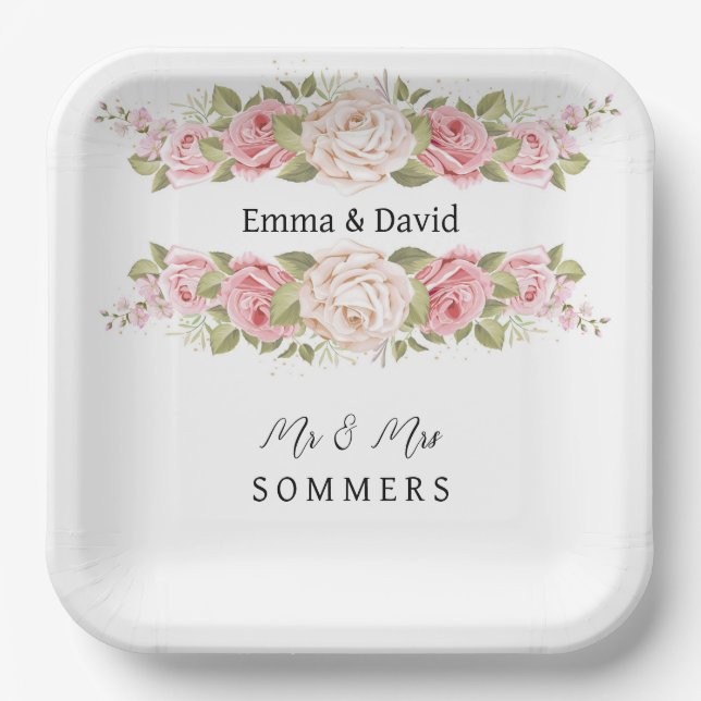 Assiettes En Carton Plaques de papier mariage (Recto)