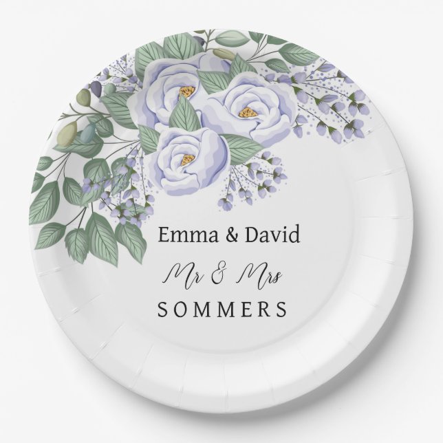 Assiettes En Carton Plaques de papier mariage (Devant)