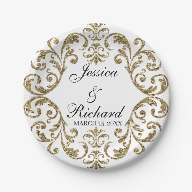 Assiettes En Carton Plaques de papier mariage (Devant)