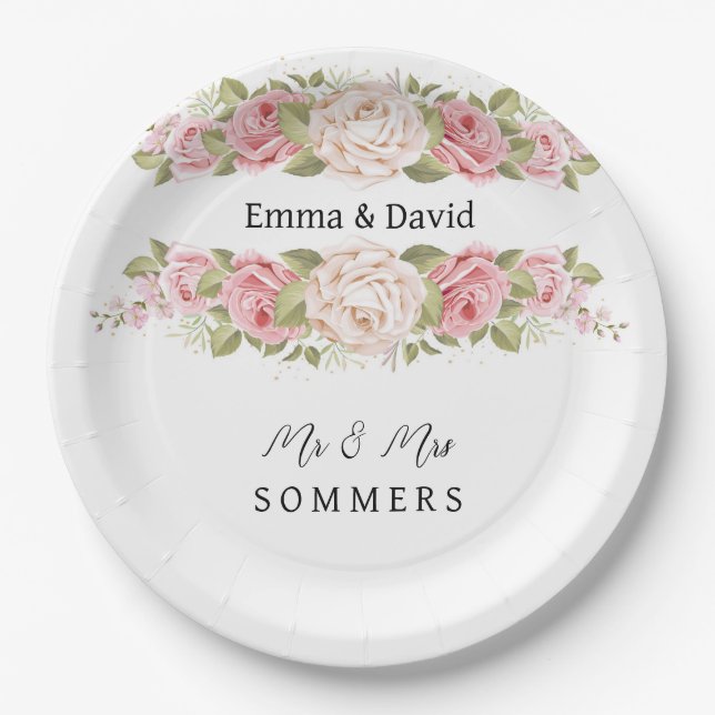 Assiettes En Carton Plaques de papier mariage (Devant)