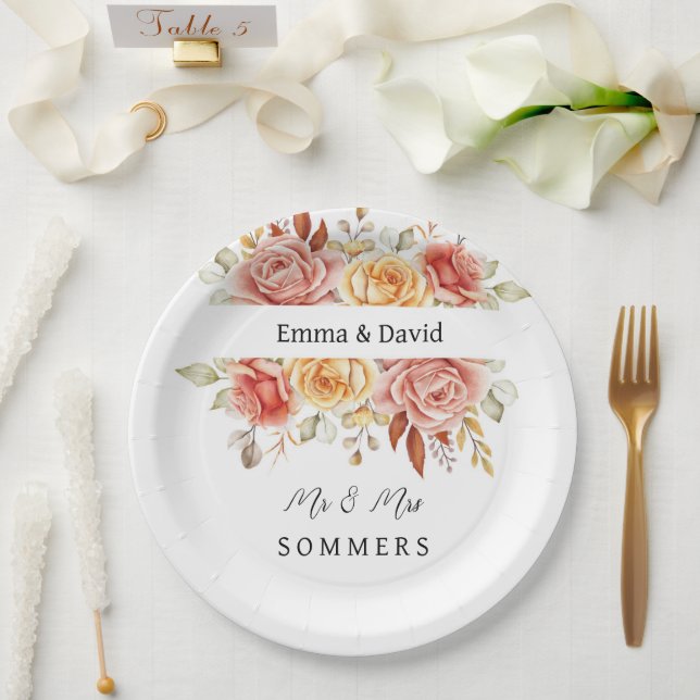 Assiettes En Carton Plaques de papier mariage (Mariage)