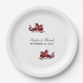 Assiettes En Carton Plaques de papier Mariage Dragon Rouge
