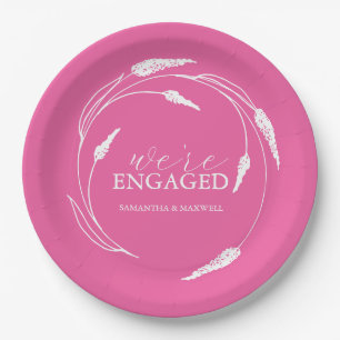 Assiettes En Carton Plaques de papier mariage Fuchsia rose