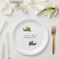 Plaques de papier Mariage Gold Purple Dragon