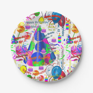 Assiettes En Carton Plaques de papier Mars, 15 Anniversaire