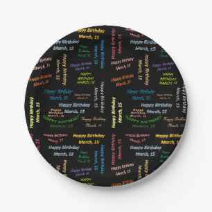 Assiettes En Carton Plaques de papier Mars, 15 Anniversaire