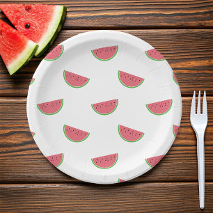 Assiettes En Carton Plaques de papier Motif de fête d'été pour pastèqu