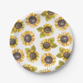 Assiettes En Carton Plaques de papier Motif de tournesol
