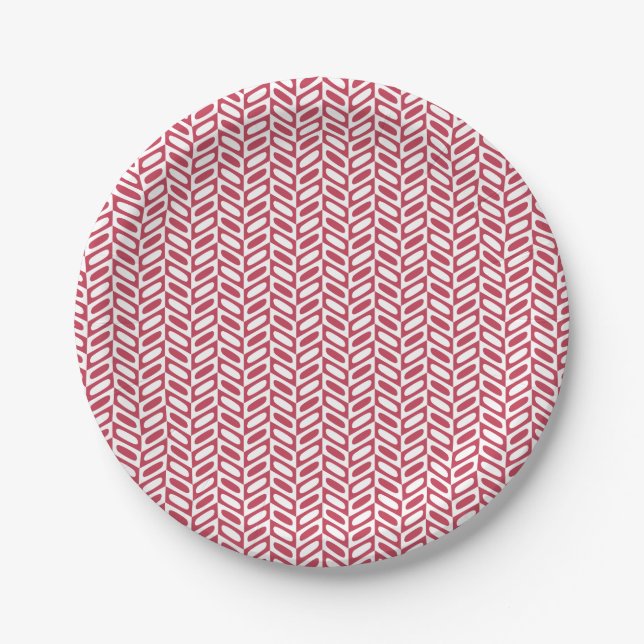 Assiettes En Carton Plaques de papier Motif géométrique rose moderne (Devant)