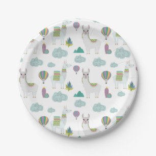 Assiettes En Carton Plaques de papier Motif Llama Dessert Coloré