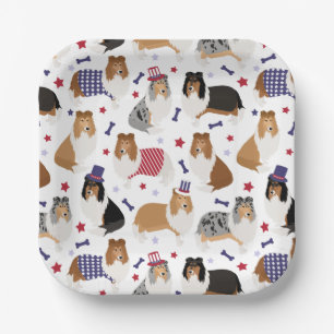 Assiettes En Carton Plaques de papier Motif Patriotique Roch Collie