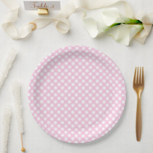 Assiettes En Carton Plaques de papier Motif Rustiques, Roses En vichy