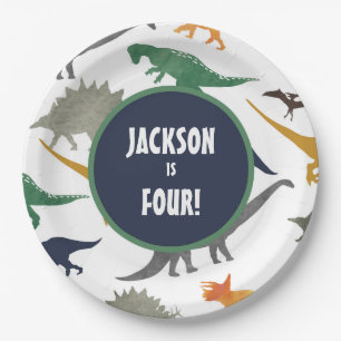 Assiettes En Carton Plaques de papier multidinosaure