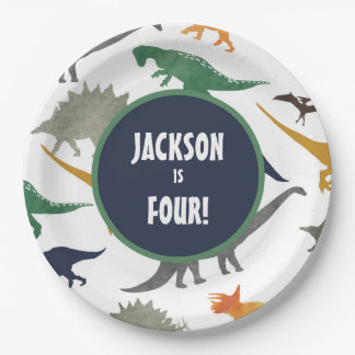 Assiettes En Carton Plaques de papier multidinosaure