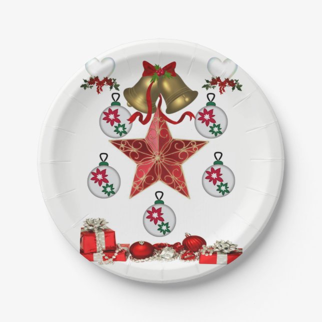 Assiettes En Carton Plaques de papier Noël (Devant)