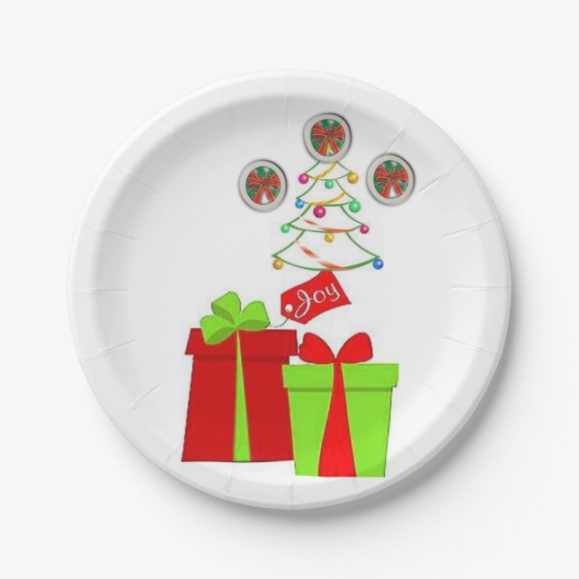 Assiettes En Carton Plaques de papier Noël (Devant)