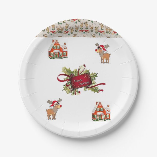 Assiettes En Carton Plaques de papier Noël (Devant)